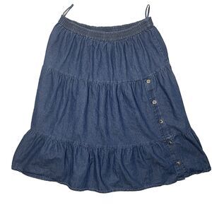 Vintage Southwest Canyon Denim Midi Skirt Size XL Western Midwest Style
